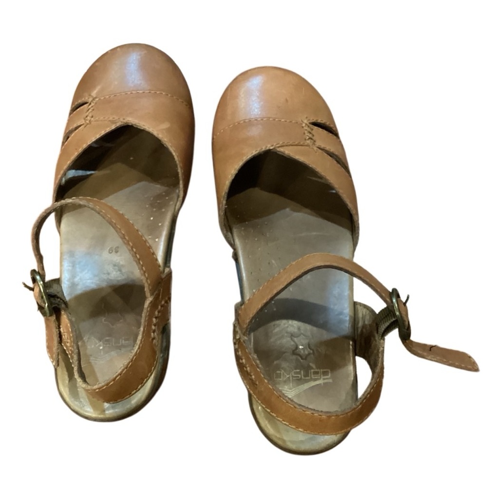 Dansko Tan Leather Mary Jane Sandals